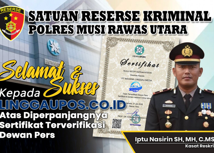 Satreskrim Polres Musi Rawas Utara Ucapkan Selamat Diperpanjangnya Sertifikat Terverifikasi Dewan Pers