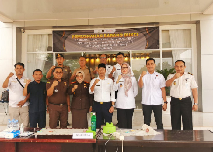 Perkuat Sinergi APH, Lapas Narkotika Muara Beliti Hadiri Pemusnahan Barang Bukti di Kejari Musi Rawas