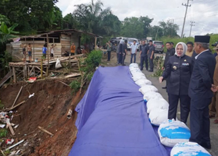 Tinjau Jalan Longsor di Musi Rawas, Ini Perintah Bupati Hj Ratna Machmud untuk Kepala Dinas