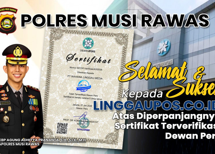 Kapolres Musi Rawas Ucapkan Selamat Diperpanjangnya Sertifikat Terverifikasi Dewan Pers