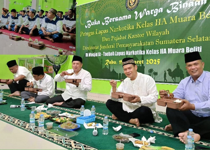 Hangatnya Kebersamaan, Petugas Lapas Narkotika Muara Beliti Gelar Buka Puasa Ramadan Bersama Warga Binaan