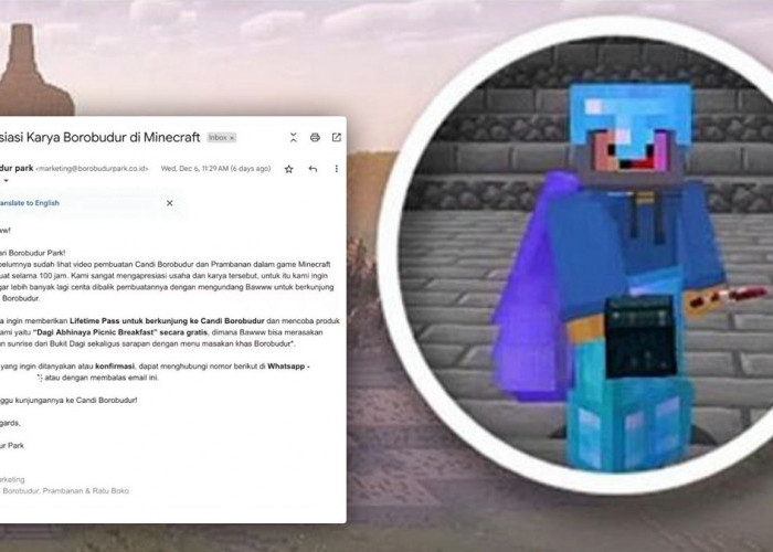 Youtuber Baww Bikin Konten Candi Borobudur di Minecraft, Dapat Tiket Gratis Masuk Seumur Hidup