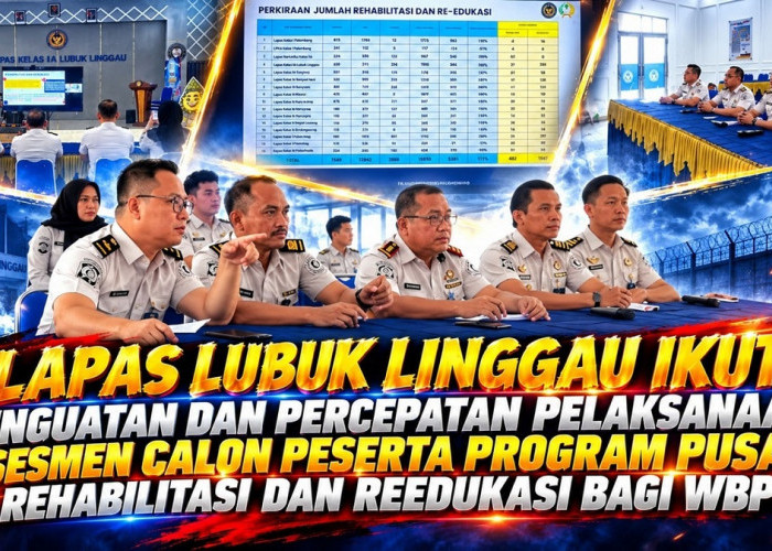 Lapas Lubuk Linggau Ikuti Rapat Penguatan Asesmen Calon Peserta Program Rehabilitasi dan Reedukasi WBP
