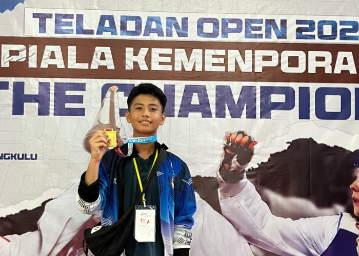 Muhammad Rafa Adelio Raih Emas Kejuaraan Teladan Open Taekwondo Campionship 2024 Piala Kemenpora RI