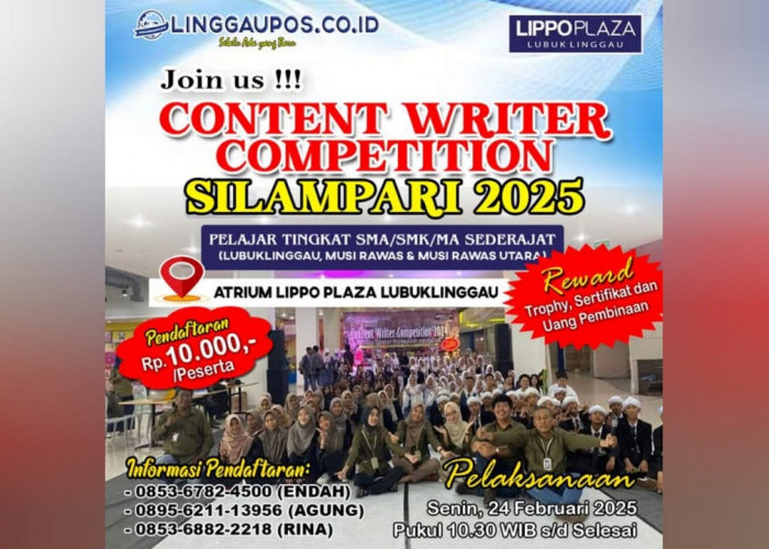 Petunjuk Teknis  Content Writer Competition Silampari 2025, Peserta Wajib Simak