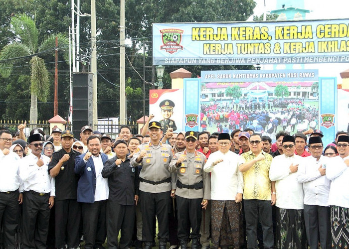 Kantor Pertanahan Musi Rawas Bersinergi Bersama Polri dalam Apel Sabuk Kamtibmas yang Dipimpin Kapolda Sumsel