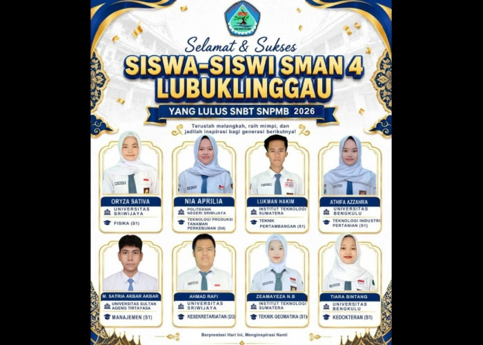 SMA Negeri 4 Lubuk Linggau Catat Prestasi: 8 Siswa Diterima di Perguruan Tinggi Negeri Lewat Jalur SNBT