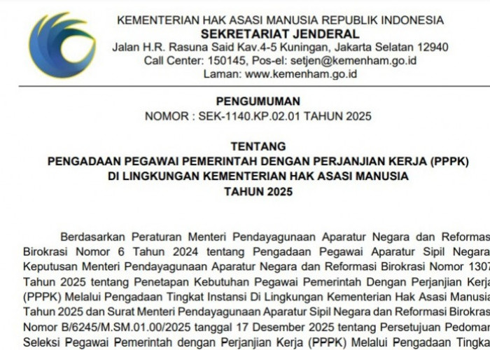 Peluang Besar Jadi ASN,  Ini Cara Daftar PPPK Kemenkumham 2026