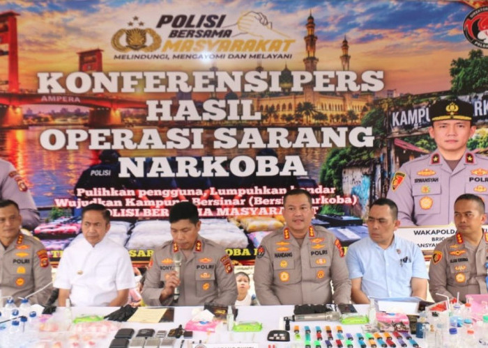 Polda Sumsel Tindak 40 Kampung Narkoba, 81 Orang Diamankan dan 1 Kg Sabu Disita