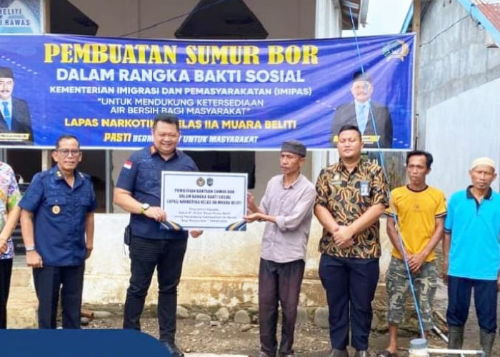 Nyata untuk Negeri, Lapas Narkotika Muara Beliti Berikan Bantuan Sumur Bor bagi Masyarakat