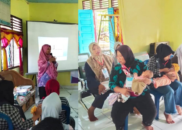 Dosen Poltekkes Kemenkes Palembang Bekali Masyarakat Desa Air Satan dengan ASI Eksklusif dan Pijat Oksitosin