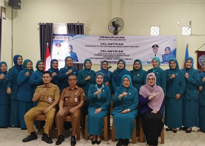 Camat Lubuk Linggau Timur I Lantik Ketua PKK Kecamatan, Pembina Posyandu dan Bunda Paud: Ajak Kuatkan Sinergi