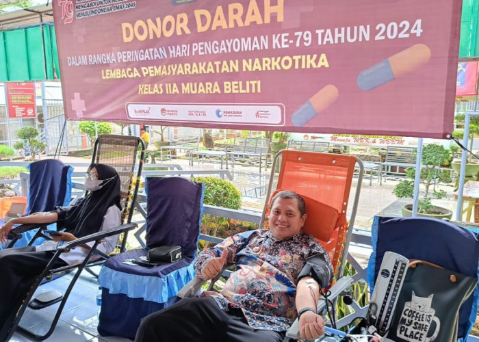 Semarakkan Hari Pengayoman Ke-79 Lapas Narkotika Kelas IIA Muara Beliti Adakan Donor Darah