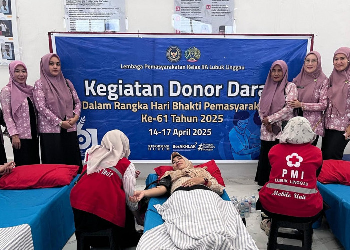 Hari Bhakti Pemasyarakatan ke-61 Lapas Lubuk Linggau Gelar Donor Darah, Diikuti Dharma Wanita Persatuan