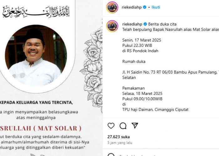 Komedian Mat Solar Meninggal Dunia, Hari ini Dimakamkan di Tangerang Selatan