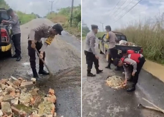 Sudah 5 Kali Sebabkan Kecelakaan, Polisi Tutup Lubang Jalan Penghubung Musi Rawas - PALI