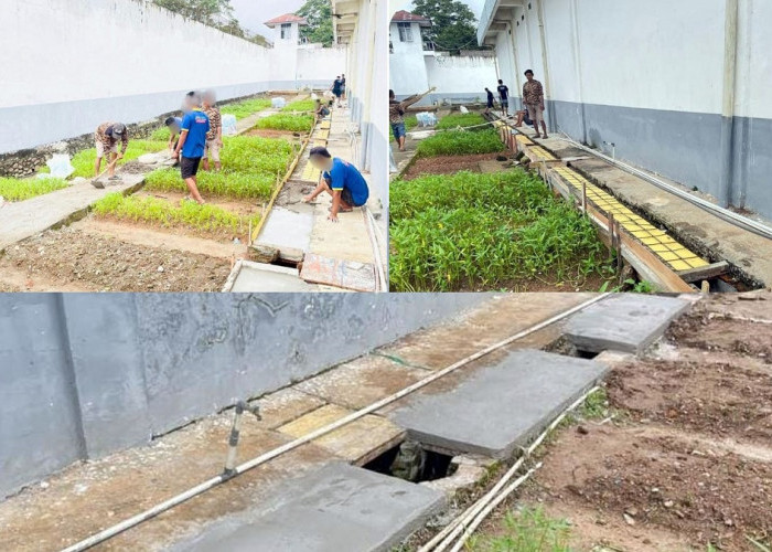Lapas Narkotika Muara Beliti Tingkatkan Sanitasi Lingkungan melalui Pemasangan Penutup Selokan