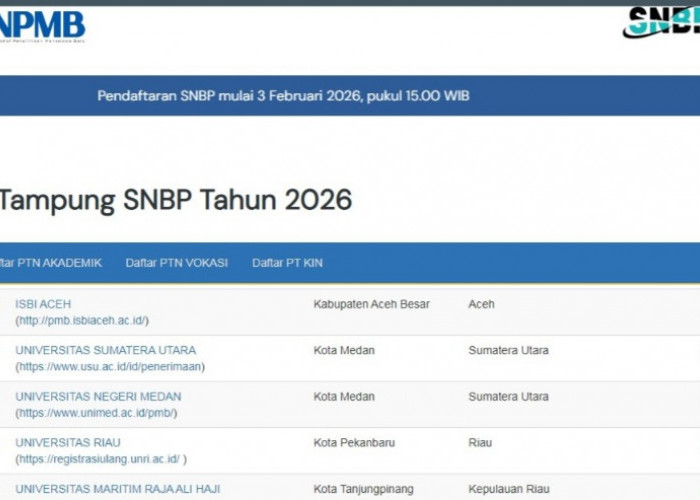 Ini Link Cek Daya Tampung SNBP 2026, Buruan Periksa Kuota PTN Tujuanmu