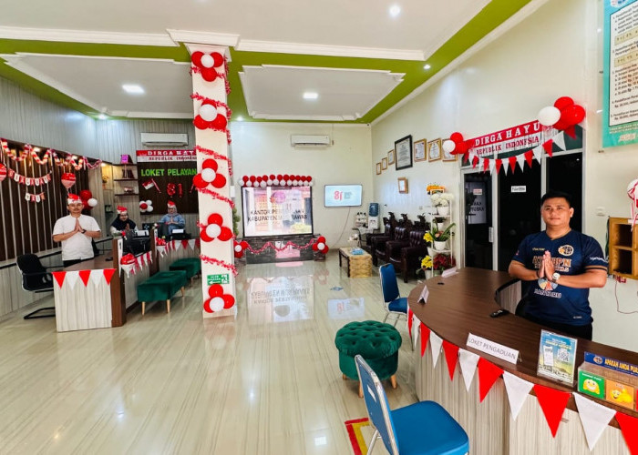 Semarak HUT ke-81 RI, Kantor Pertanahan Musi Rawas Hiasi Kantor dengan Nuansa Merah Putih