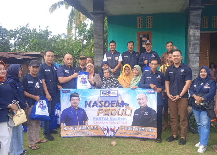 Peduli, DPD NasDem Lubuklinggau Kunjungi Serta Berikan Bantuan Korban Angin Puting Beliung