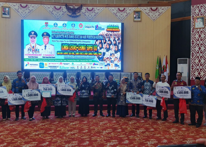 Diikuti 374 Guru, ini Pemenang Lomba Cerdas Cermat Super 100 di Musi Rawas