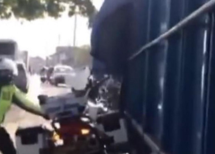 Viral, Polisi Kejar-Kejaran dengan Sopir Truk di Sukabumi Ditengah jalanan Ramai, Menegangkan