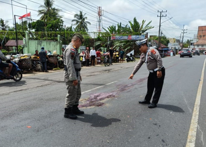 Pengendara RX King Asal Musi Rawas Luka Parah, Senggolan dengan Truk Hino Depan Disdukcapil Lubuk Linggau 