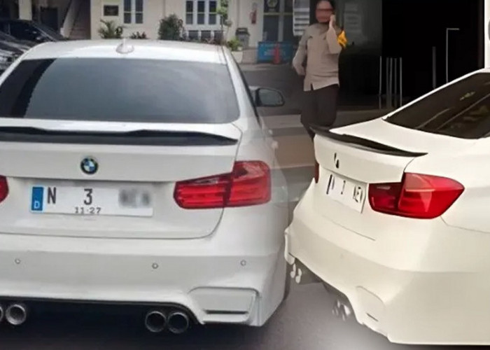 Viral di Tiktok Video BMW Putih dengan Plat Kombinasi Huruf dan Angka yang Nyeleneh