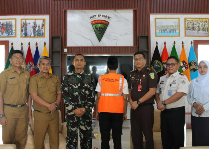 Pelaku Penggelapan Motor Dihukum Kerja Sosial 240 Jam di Yonif TP 846/KS Musi Rawas Utara