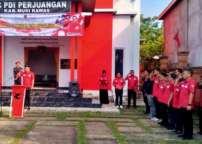 PDI-P Musi Rawas Gelar Upacara Harla Pancasila, Yudi Fratama: Pemuda Punya Peran Penting Jaga dan Mengamalkan