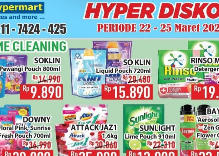 Daftar Diskon Produk Home Cleaning Bulan Ramadan di Hypermart,  Periode 22 Sampai 25 Maret 2024