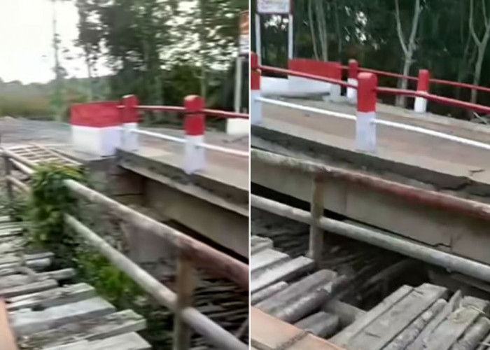 Jembatan Perintis Garuda Merah Putih di Musi Rawas Patah Dilintasi Truk Angkut Alat Berat 36 Ton