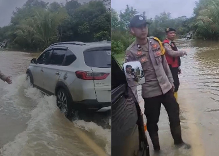 Banjir di Jalur Musi Rawas  - PALI, Pengendara Diminta Pantau Cuaca