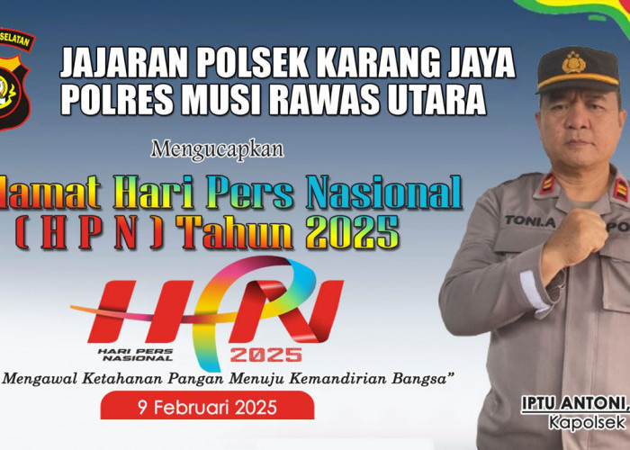 Kapolsek Karang Jaya Polres Muratara Beserta Staf Mengucapkan Selamat HPN 2025