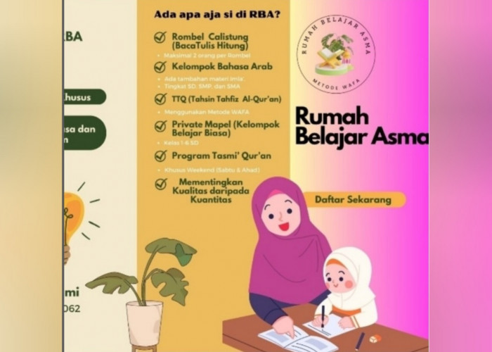 Lowongan Kerja di Rumah Belajar Asma Lubuk Linggau, Berikut Ini Posisi dan Kualifikasinya