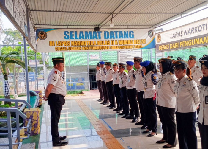 Kalapas Narkotika Muara Beliti Tegaskan Disiplin dan Etos Kerja dalam Apel Pagi