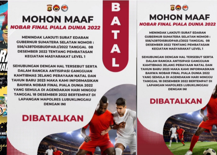 Batalkan Nonton Bareng Final Piala Dunia 2022, Polres Lubuklinggau Minta Maaf