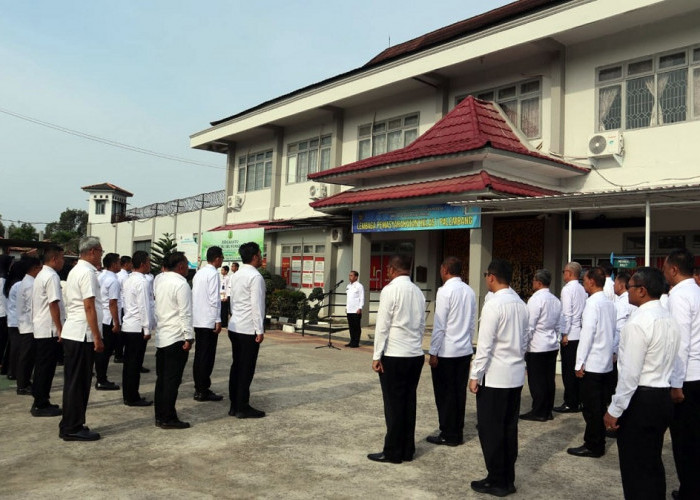 Bapas Muratara Ikuti Apel Pagi Bersama di Lapas Kelas 1 Palembang