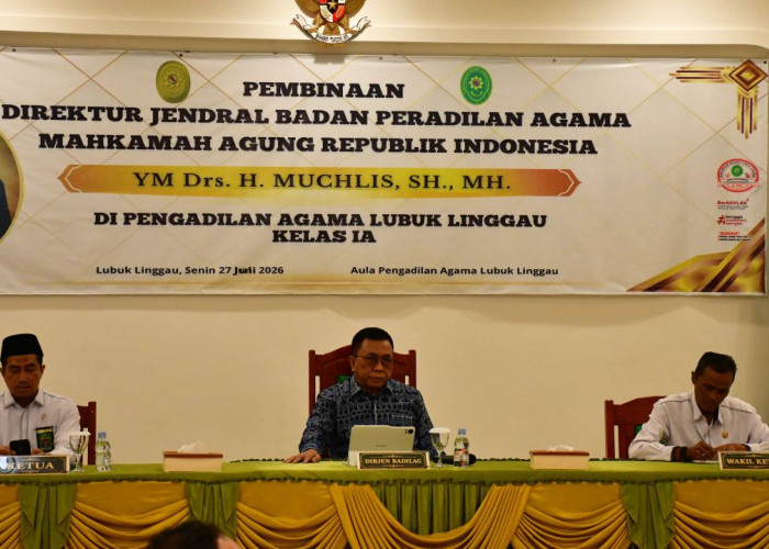 Pembinaan di PA Lubuk Linggau, Dirjen Badilag MA RI Tegaskan Integritas Fondasi Utama Aparatur Peradilan