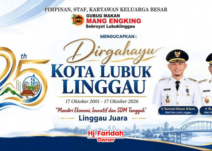 Gubug Makan Mang Engking Sebroyot Lubuk Linggau Mengucapkan Dirgahayu Kota Lubuk Linggau ke-25