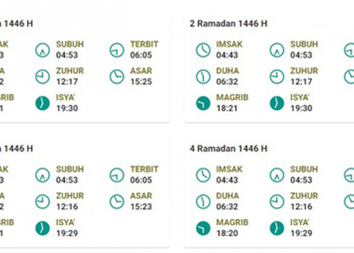 Jadwal Imsakiyah Palembang dan Sekitarnya Selama Ramadan 2025, Lengkap dengan Jadwal Salat 