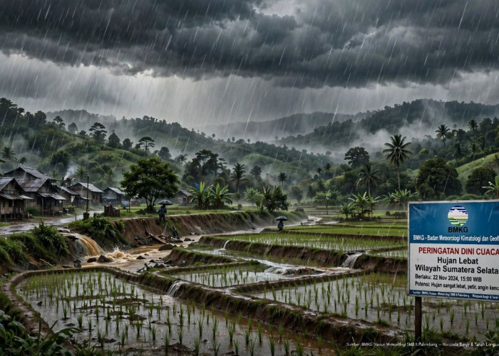 12 Wilayah di Sumatera Selatan Berpotensi Hujan 21-28 September 2026, BMKG Imbau Waspada
