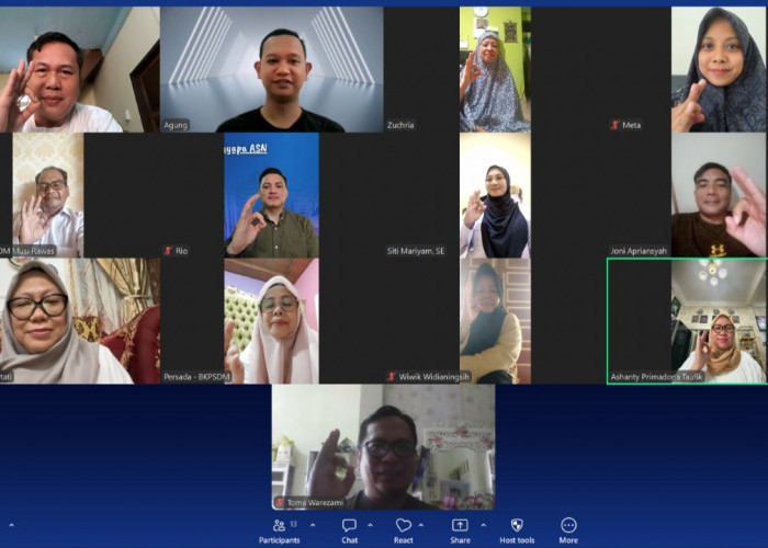 WFH Perdana, ASN BKPSDM Musi Rawas Rapat Via Zoom, Dicky: Bekerja Dengan Memanfaatkan Teknologi Internet