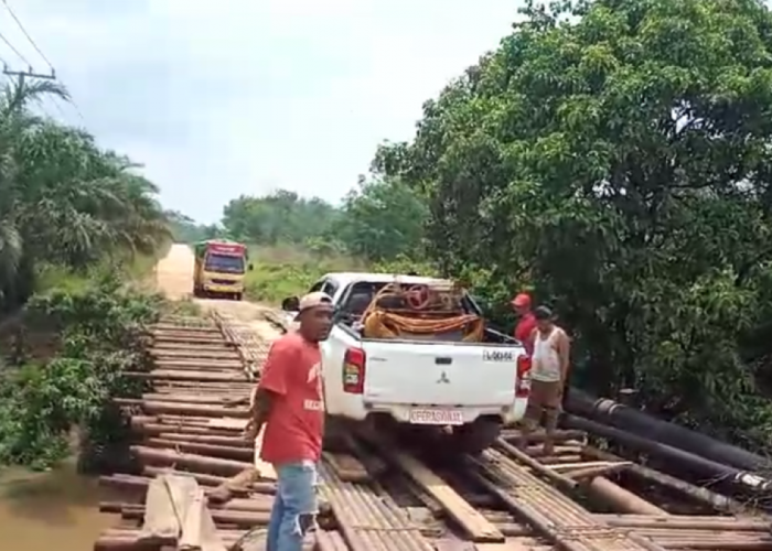 Kondisi Jembatan Jalur Musi Rawas – PALI, Setelah Ada Truk Amblas, Mau ke Palembang Pikir-pikir