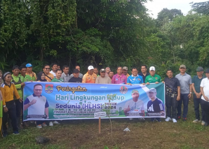 Peringati HLHS 2024, DLH Lubuk Linggau Gelar Senam Bersama, Tanam Pohon dan Pemberian Santunan Kematian