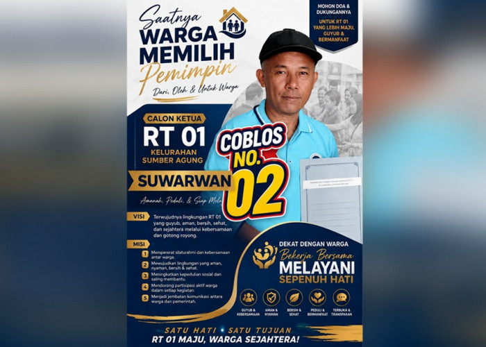 Suwarwan Kembali Menjabat Ketua RT-01 Kelurahan Sumber Agung, Siap Melayani Sepenuh Hati 