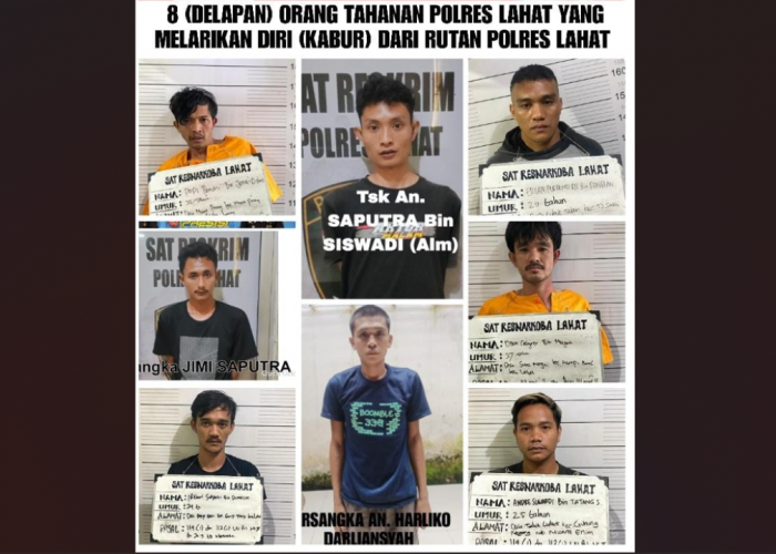 8 Tahanan Polres Lahat Kabur, Kalau Melihat Orang ini, Segera Lapor