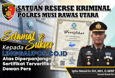 Satreskrim Polres Musi Rawas Utara Ucapkan Selamat Diperpanjangnya Sertifikat Terverifikasi Dewan Pers