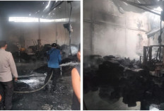 Kebakaran Gudang PT Ruberindo Global Utama di Tugumulyo Musi Rawas, Kerugian Ditaksir Rp1,2 Miliar