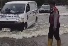 Jalan Lintas Musi Rawas – PALI Tergenang Banjir, Bisa Melintas Namun Tetap Hati-hati